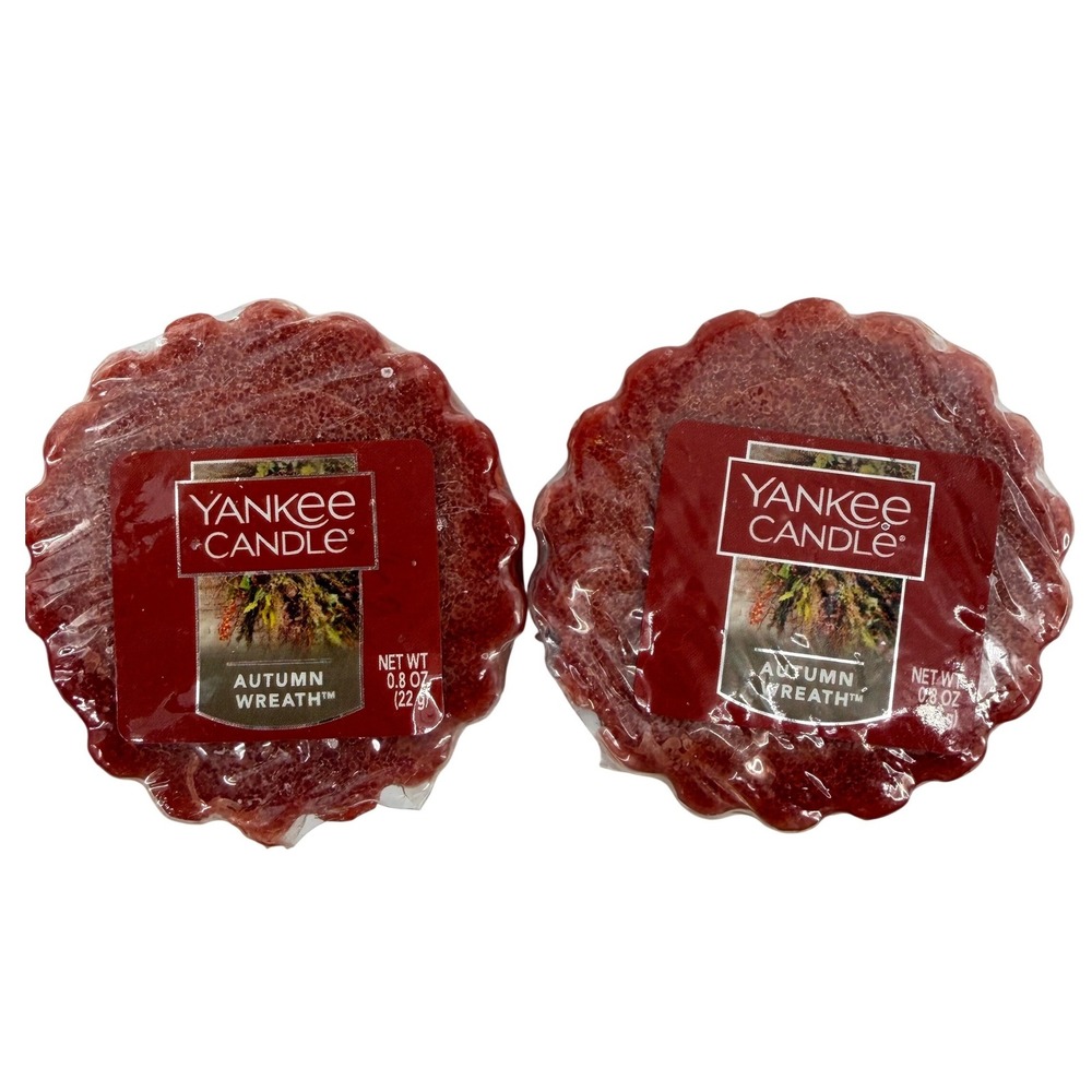 NEW‎ Yankee Candle Autumn Wreath Wax Melt Tart Lot of 2 New 0.8 oz Fall Scent